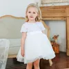 Rood Meisje Jurk Verjaardagsfeestje Baby Kinderkleding Prinses Kinderen Pailletten Pageant Prom Gown Flower Wedding ES 220422