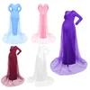 Sexy V-neck Maternity Tulle Dresses Photography Props Long Sleeve Pregnant Women Dress For Photo Shoot Baby Shower Maxi Dress