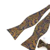 Justerbara bowties själv båge slips mens 100 silk jacquard vävda män klassiska bröllopsfest slipsar multi-färg