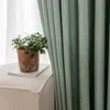 Cortinas cortinas cortinas de rugas em relevo para sala de menta de menta verde térmico drapescurtain de janela francesa