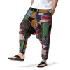 LUCLESAM Men African cotton linen Harem Pants Joggers Bohemian Nepal Yoga Vintage Baggy Trousers sarouel homme Hippy 220325
