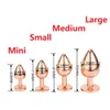 Mini Small Medium Large Set Crystal Heart Round Rose Gold Rainbow Metal Anal Pärlor Butt Plug Jewelry Insert Vibrator Sexig Toy237Y3987866