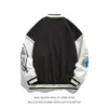 Giacche da uomo Giacca bomber blu da uomo Manica in pelle vintage Varsity Cappotti da baseball Donna Oversize Letterman Allentato Autunno Unif244M