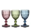 Nieuwe Retro Vintage Relief Rode Wijnbeker Gravure Embossing Glas Huishoudensap Drinken Champagne Goblet Diverse Goblets op zee BBA13106