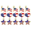 American Flag Keychain Alloy Charms Dainty Pendants For Jewelry Makingn Heart Star B0602N15