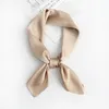 Fashion Hair Scarf For Women Solid Colors Small Shawls Wraps Cute Handkerchief Silk Satin Bag Scarfs Female 70 70cm Neck