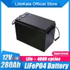 LiitoKala Batteria al 100% di marca 12V 300Ah 280Ah 200Ah LiFePO4 con batteria 150A BMS 12.8v per sistema di accumulo solare RV E-scooter