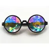 Óculos de sol 1 par de óculos redondos claros caleidoscópio óculos de cristal Party Party Rave Men's Queen Gifts305i