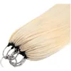 DIY Feather Micro Loop Hair Extensions Blond Color Black Brown 100strands Dyable Elastic Cord Bekväm att bära och återanvändbar 18 "20" 22 "24" 26 tum ny produkt