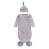 حقيبة نوم للأطفال حديثي الولادة مع قبعة 2 PCS Star Moon Unicorn قوس قزح الفراشة طباعة الطباعة غلاف العظم