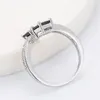 Anneaux de mariage Luxury Sliver Color Corss Engagement pour femmes simples blanc noir Bleu zircon accessoires de doigt de mariée