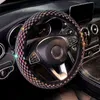 Car New Crystal Flashing Grid Drilling Handle Bar Cover For 3738 Cm 145 "15" M size Steering Wheel Cover Car Accessories J220808
