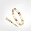 5A 5.0th Love Bracet Bangle for Woman Man 4CZチタンスチールスクリュースクリュードライバーブレスレットゴールドシルバーローズネイルブレスレットレッドポーチバッグ