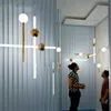 Hanger lampen Noordse metalen verticale glans LED -lichten verlichting Loft Home Indoor Decor Luminaire Hangende Luminairpendant