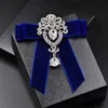 Luxe Diamond Tie Alliage Bridal Groom Robe Bowtie Fashion Retro Velvet Bow Cravates 5 Couleurs Vente W220323