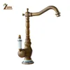 Faucet Sink Bathroom Deck Mounted Single Handle Bathroom Mixer Taps Antique Brass Hot and Cold Faucet