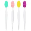 Brosses de maquillage 50pcs Exfoliant lèvre Brosse de brosse Nézer Double côté outil de gommage en silicone doux