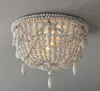 Hängslampor bohemiskt sovrum ljuskrona trä pärla lampa matsal prinsessan dekorativ kök ö hängande ljus fixturem