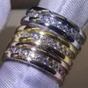 Diamond Band Par Ring 3Colors Fashion Gift for Women with Box