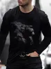 Men's T-Shirts Mens 2022 Long Sleeve Fashion Printed Tee Pullover Summer Male Pattern O Neck Slim Fit Sweatshirts Tops All Match T ShirtsMen