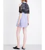 Casual Dresses Striped Women Mini Shirt Dress Patchwork Lace Broderad Shawl Hollow Out Ladies Off Shoulder Short