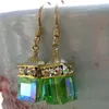 Dangle Chandelier Moda Disfraz de joyas Pendientes para mujeres Minimalista Geométrica Crear aretes de caída de cristal azul y verde