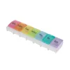 Boîte à pilules colorée Organisateur de médicaments 7 jours Boîte à pilules hebdomadaire Support de tablette Étui de rangement Conteneur Pilulier pour voyager DH7665