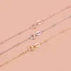 Chaînes Le collier en argent sterling S925 Croix entre la chaîne de perles Mode tempérament doux Chaînes nues simples Chaînes