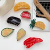 Śliczne owocowe i warzywne klip do włosów koreańskie dziewczęta moda octan spinka do włosów dla kobiet Kobiety lato świeży banan arbuz akcesoria