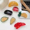 Cute Fruit and Vegetable Hair Clip Korean Girls Fashion acetate hairpin For Ladies Women Summer fresh banana watermelon Barrette Accessories