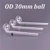 Wholesale Curved Pyrex Glass Oil Burner Pipe 14cm 30mm Ball Hand Pipes Mini Smoking Pipes with Logo Successfully To Australia