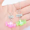 Pendant Necklaces Candy Color Glitter Sugar Friends Forever Necklace Kids Friendship Jewelry Children Bff Gift For Sisters Boys GirlsPendant