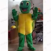 Halloween Green Turtle Mascot Costume Cartoon thème personnage du carnaval festival fantaisie habille de Noël adultes taille de fête