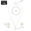 Earrings & Necklace NINGW Fashion Blossoms Metal Jewelry Set For Women Girls Elegant Sweet Dripping Oil White Flower And Suit