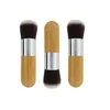 Trähemhandtag Makeup Foundation Brush Bambu Round Top Borstes Multifunktion Powder Blusher Cosmetic Tools SN4758