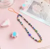 Soft Ceramic Strap Key Rings Lanyard Colorful Eye Beaded Rope for Cellphone Case Hanging Phone Chain Jewelry Wholesale