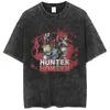 Hip Hop Oversize Washed T-Shirt Men Streetwear Anime Hunter X Hunter Graphic T Shirt Summer Short Sleeve Tshirt Harajuku 220708