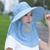 Wide Brim Hats Fashion Sun Hat Female Summer Cover Face All-match With Big Rim Anti-ultraviolet Cycling Riding SunhatWide Wend22