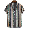 Camisas casuales de hombres camisa para hombres colorido holdicero impreso cuello de collar de caída vintage top de verano prendas diarias