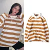 Green Striped Patchwork Sweatshirts الرجال نساء عرضية تمر منخفضة من طوق الرجعية الرجعية Harajuku الهيب هوب الشارع للجنسين 220815