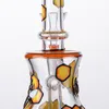 Bee Style Wasserpfeifen Heady Glas Einzigartige Bongs Duschkopf Perc Öl Dab Rig Wachs Rigs Gelbe Wasserglas Bong Rauchpfeife mit Schüssel