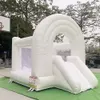 Happy Kiddie Commercial Pastel Rainbow Inflatable Jumper Bouncy Castle White Bounce House With Slide Mini Moon Bouncer For Kids