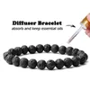 8mm Naturstein Perlen Chakras Stein AAA Lava Rock Diffusor Perlen Armband Elastische Yoga Armreif Für Frauen Männer Schmuck charme