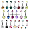 Navel Bell Button Rings Body Sieraden 316L Roestvrij staal Belly Procing Soild Titanium met T DH5O7