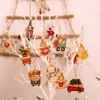 1Set Car Angel Toys Year Natural Wood Christmas Ornaments Pendants Hanging Gifts Xmas Tree Home Decor Y201020