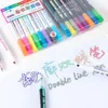 8/12 Colors Painting Pens Double Line Outline Pen Marking Note Multicolor Marker Children Drawing Sketching Stationery Kids Students School Season Gift ZL0301