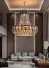 Penthouse Chanselier Post Современная гостиная лампа Crystal Luxury Villa Hotel Lobby Lamp Stair Long Loft подвесное освещение