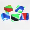 One-piece Square Silicone Container Wax Box 9ml Food Grade Concentrate Jars Dab Tool Storage Boxes Oil Holder FDA Approved