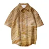 Textura de pele animal impressão havaiana camisa masculina camisa para estilo homem estilo curto casual size camisas de hombre g220511