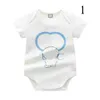 Newborn Baby Rompers Girls and Boy Short Sleeve Cotton Clothes Designer Brand Letter Print Infant Baby Romper Toddler Children Pajamas 3 models